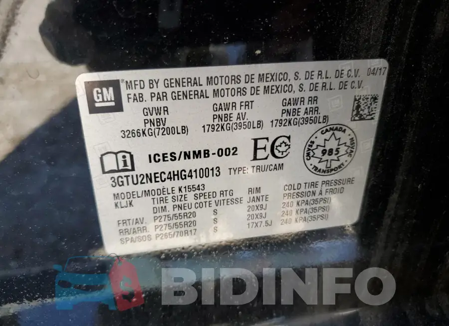 3GTU2NEC4HG410013 Photo# 12