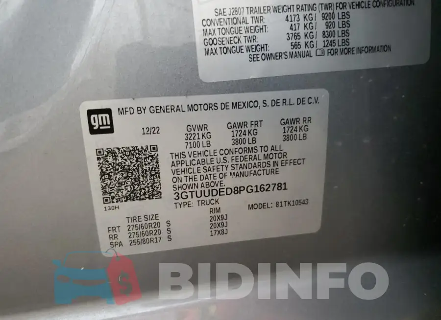 3GTUUDED8PG162781 Photo# 12
