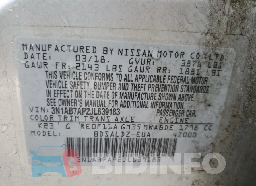3N1AB7AP2JL639183 Photo# 13