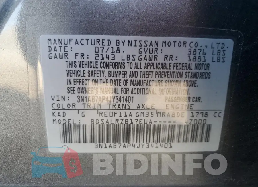 3N1AB7AP4JY341401 Photo# 12