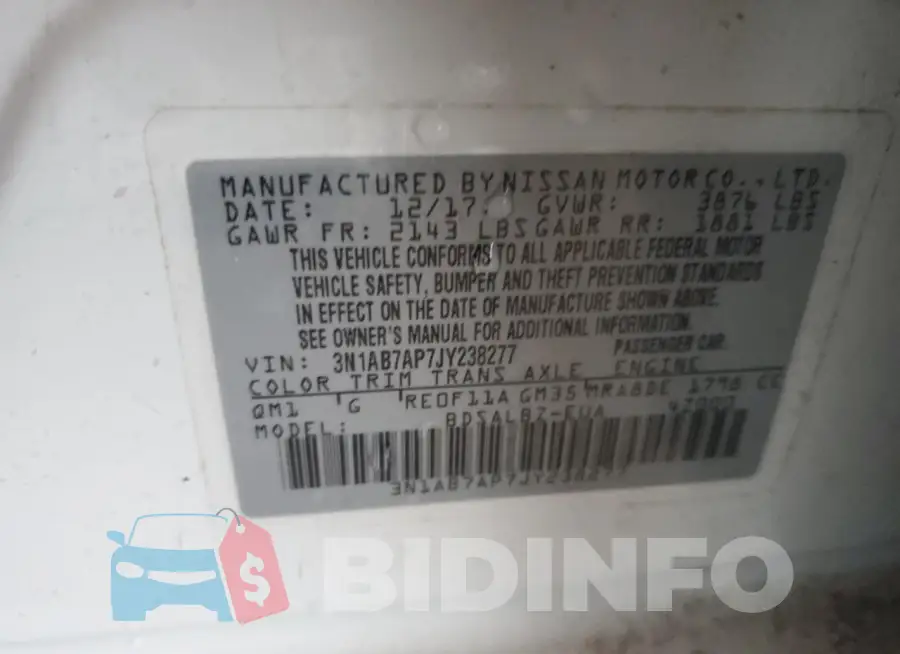 3N1AB7AP7JY238277 Photo# 12
