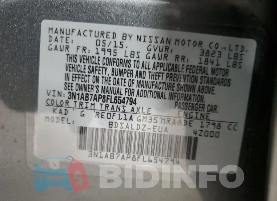 3N1AB7AP8FL654794 Photo# 12