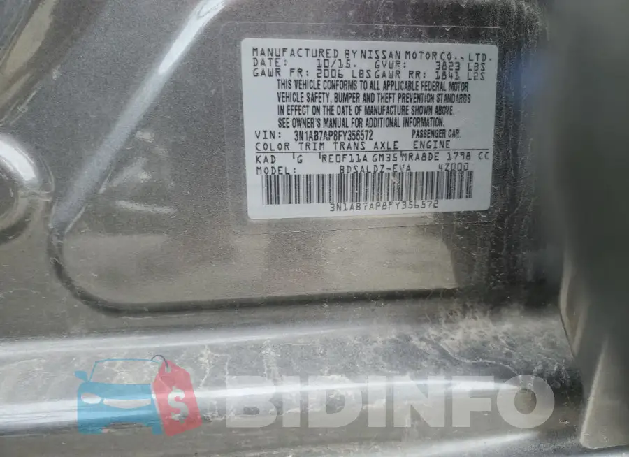 3N1AB7AP8FY356572 Photo# 13