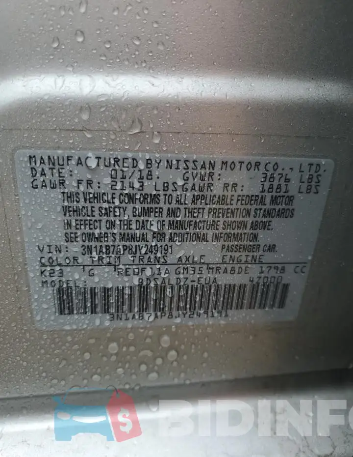 3N1AB7AP8JY249191 Photo# 12