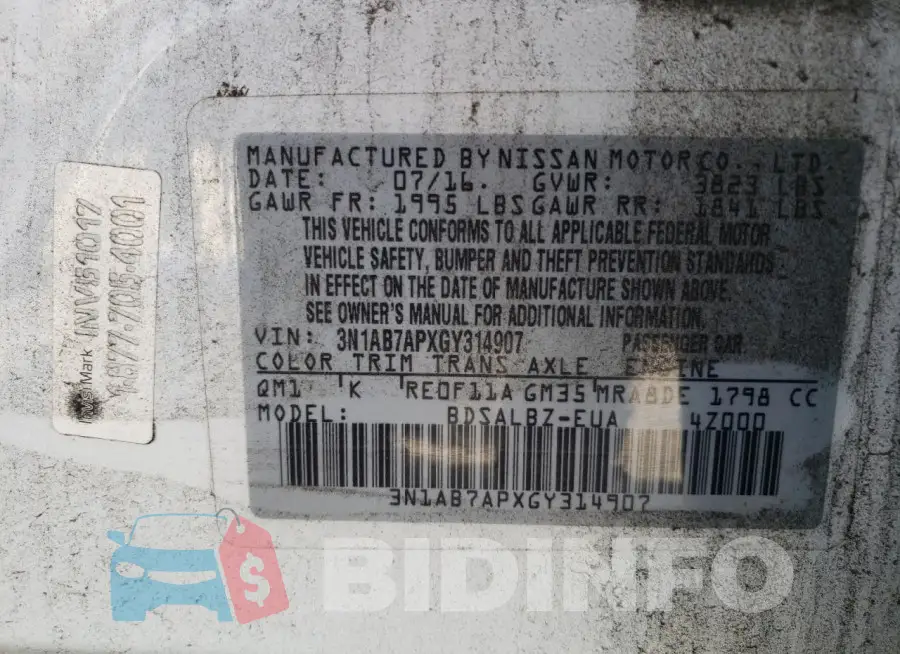 3N1AB7APXGY314907 Photo# 12