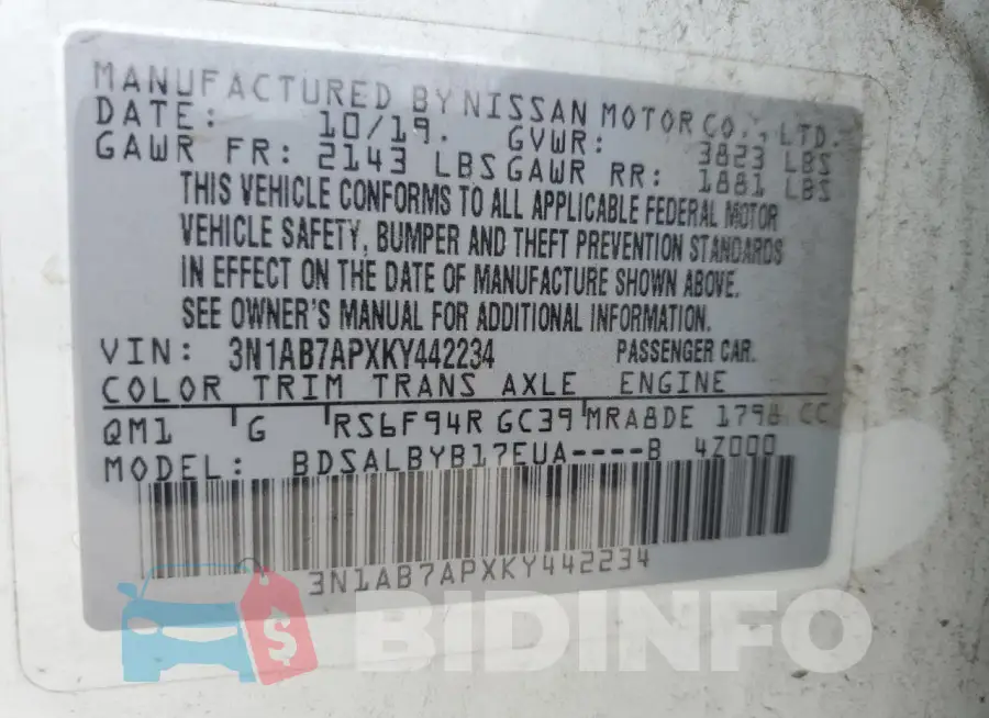 3N1AB7APXKY442234 Photo# 12