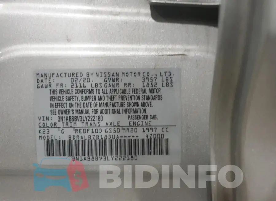 3N1AB8BV3LY222180 Photo# 12