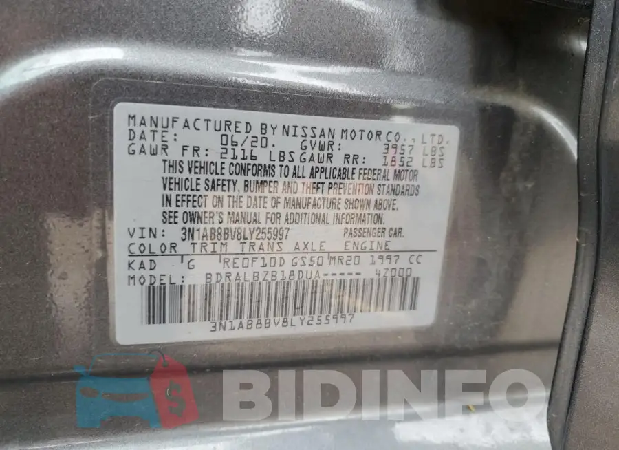 3N1AB8BV8LY255997 Photo# 12
