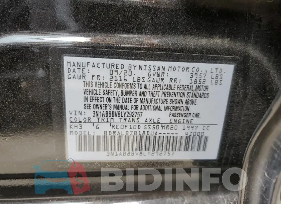 3N1AB8BV8LY292757 Photo# 12