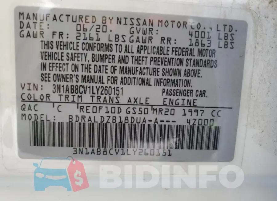 3N1AB8CV1LY260151 Photo# 13