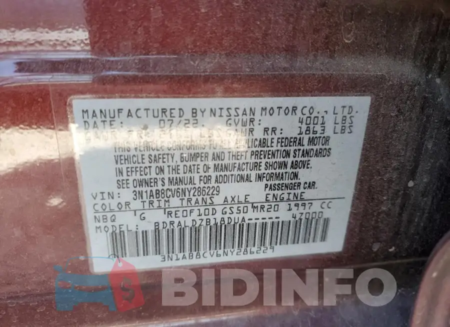 3N1AB8CV6NY286229 Photo# 12