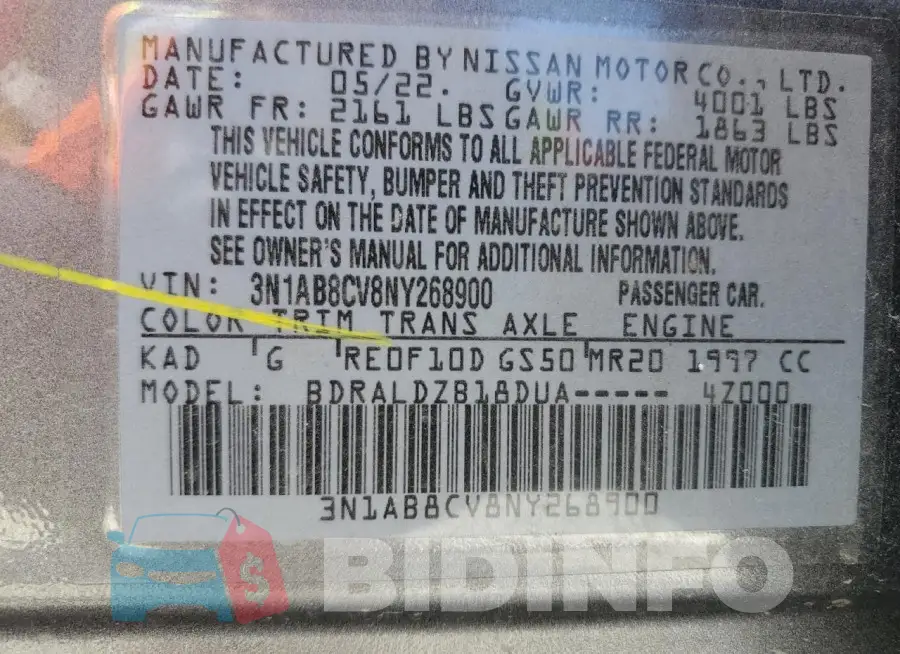 3N1AB8CV8NY268900 Photo# 13
