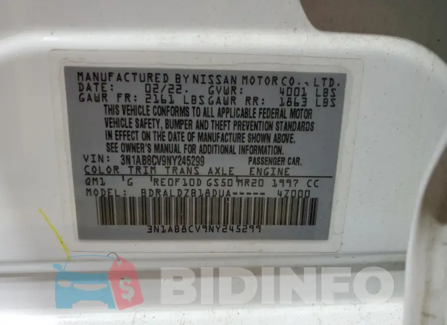3N1AB8CV9NY245299 Photo# 13