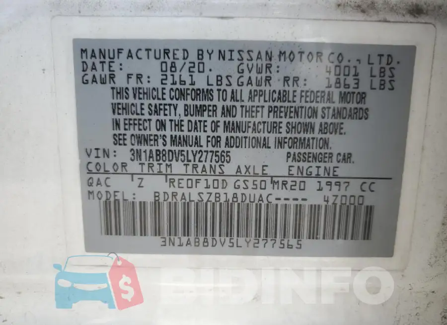 3N1AB8DV5LY277565 Photo# 12