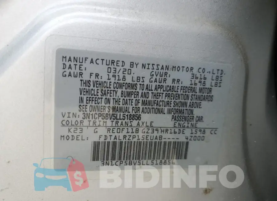 3N1CP5BV5LL518856 Photo# 14