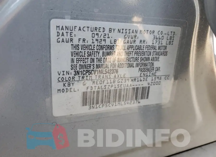 3N1CP5CV1ML542376 Photo# 12