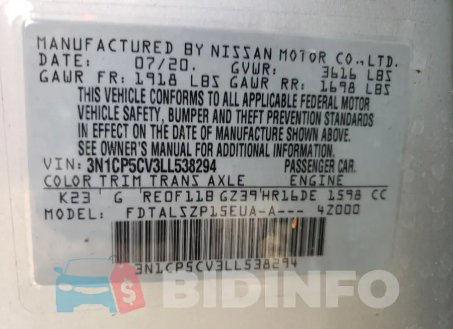 3N1CP5CV3LL538294 Photo# 13