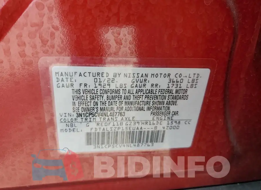 3N1CP5CV4NL487763 Photo# 12