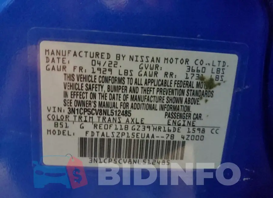 3N1CP5CV8NL512485 Photo# 14