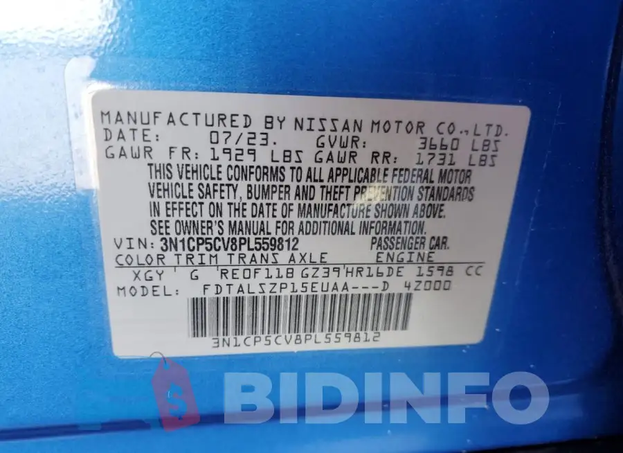 3N1CP5CV8PL559812 Photo# 13