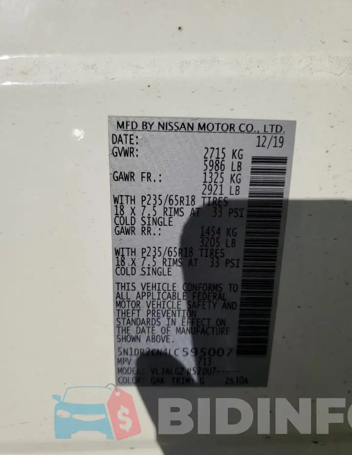 5N1DR2CN4LC595007 Photo# 14