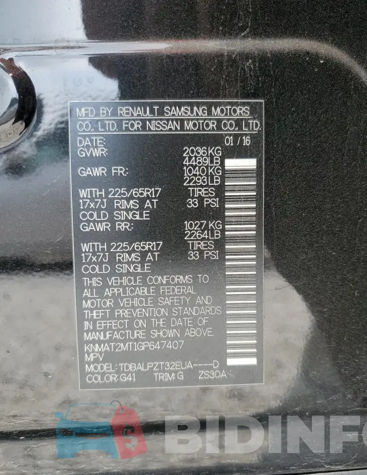 KNMAT2MT1GP647407 Photo# 14