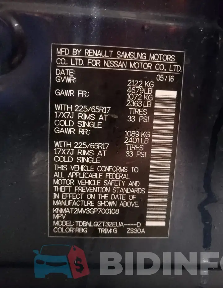 KNMAT2MV3GP700108 Photo# 13