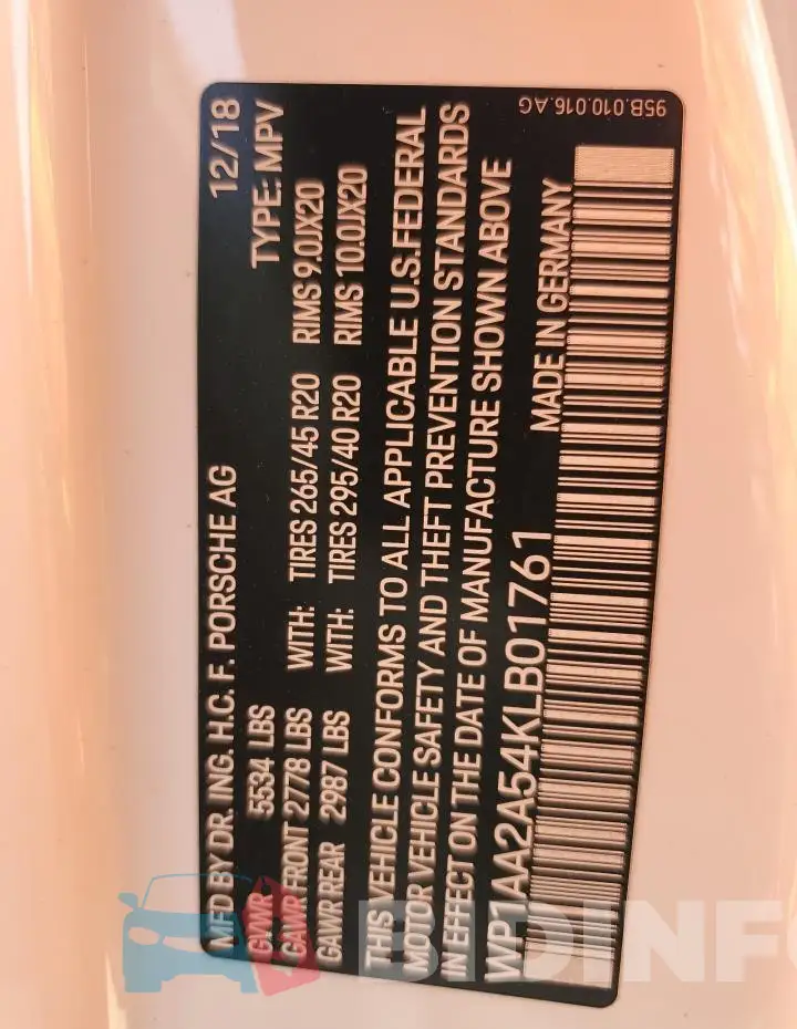 WP1AA2A54KLB01761 Photo# 12