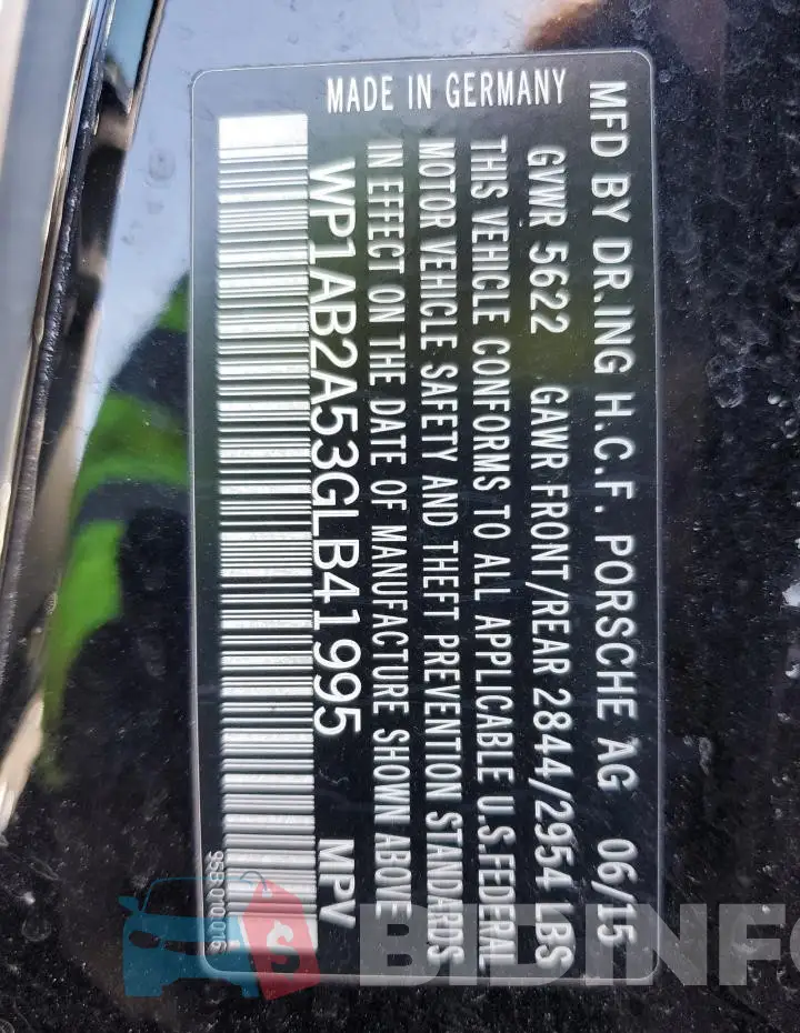WP1AB2A53GLB41995 Photo# 13