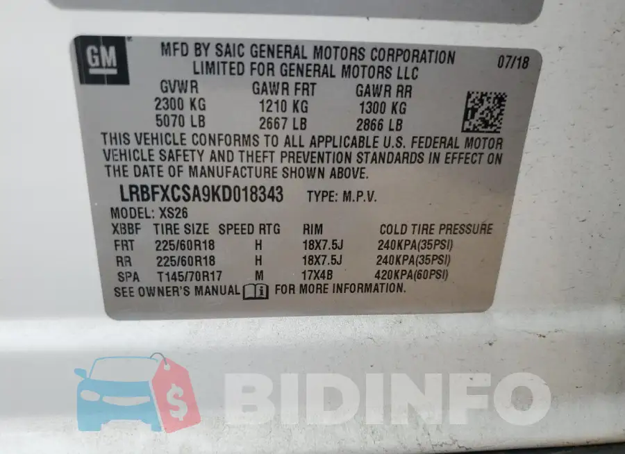 LRBFXCSA9KD018343 Photo# 14