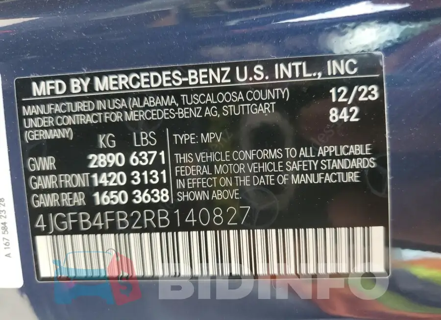 4JGFB4FB2RB140827 Photo# 12