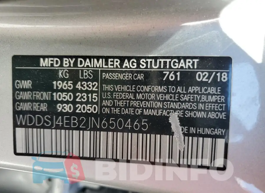 WDDSJ4EB2JN650465 Photo# 13
