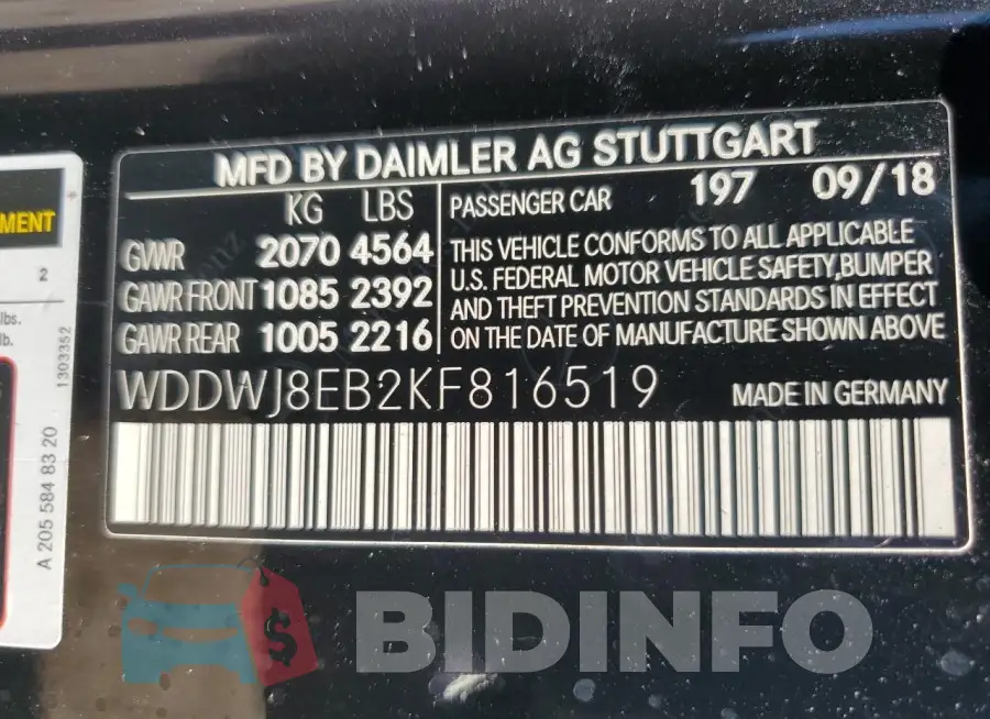 WDDWJ8EB2KF816519 Photo# 12