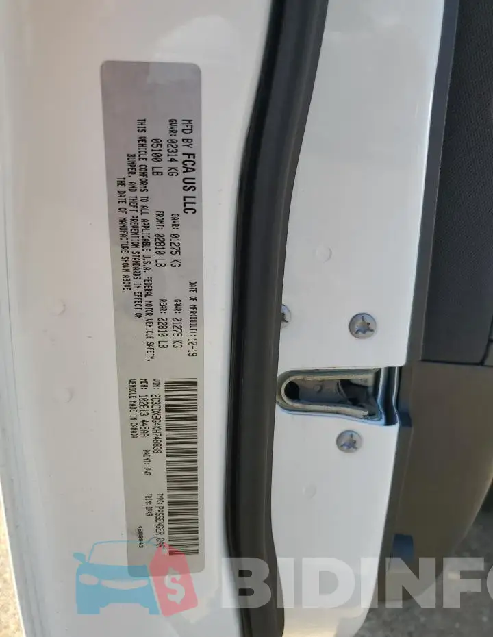 2C3CDXBG4KH748838 Photo# 12