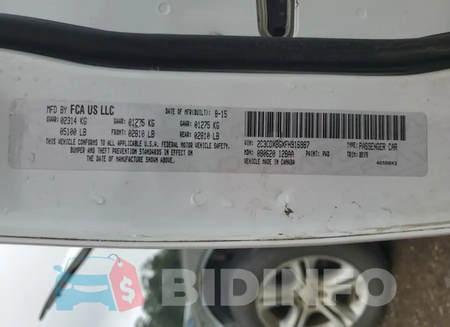2C3CDXBGXFH916987 Photo# 13