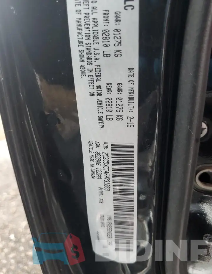 2C3CDXCT4FH731863 Photo# 13