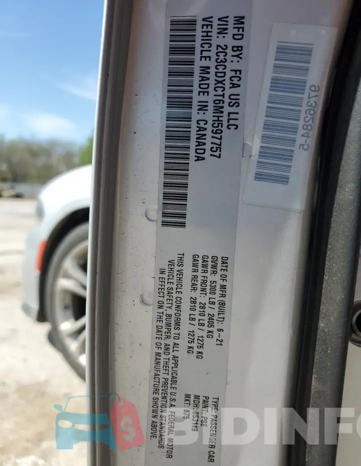2C3CDXCT6MH597757 Photo# 13