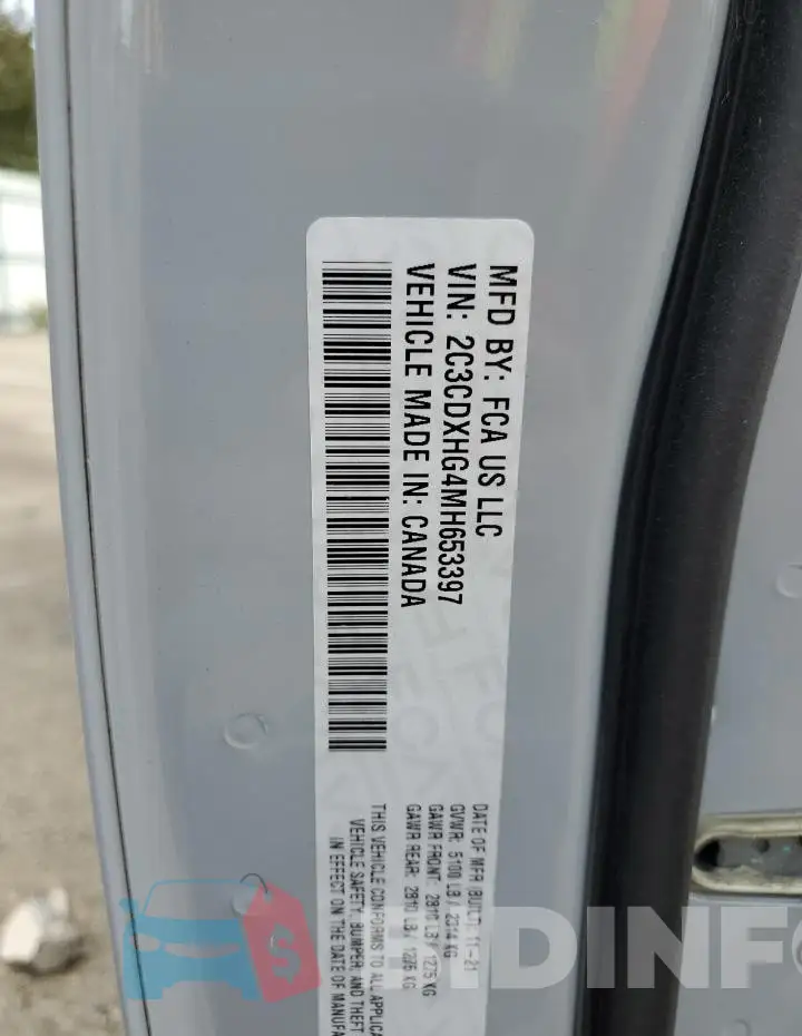 2C3CDXHG4MH653397 Photo# 12