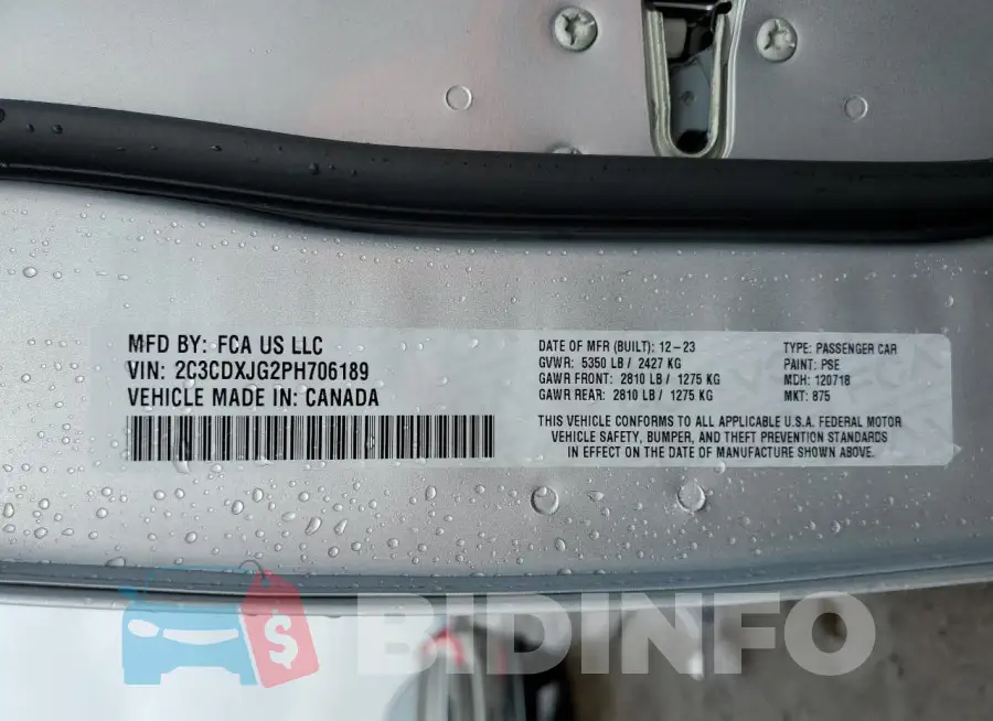 2C3CDXJG2PH706189 Photo# 12