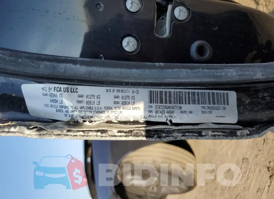 2C3CDZAGXKH677190 Photo# 12