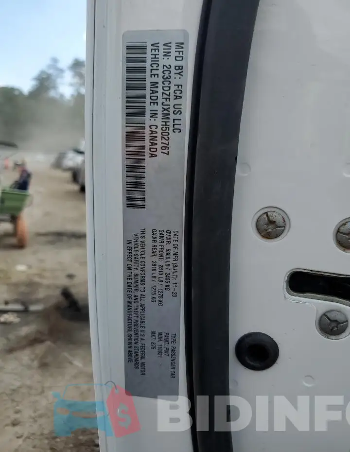 2C3CDZFJXMH502767 Photo# 12