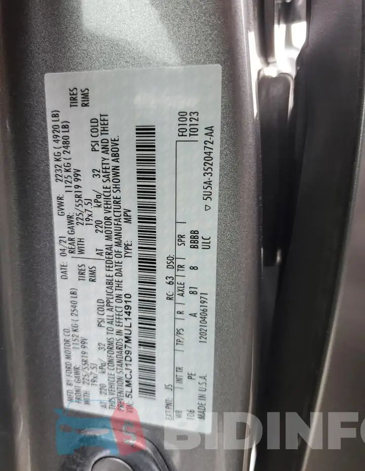 5LMCJ1D97MUL14910 Photo# 12