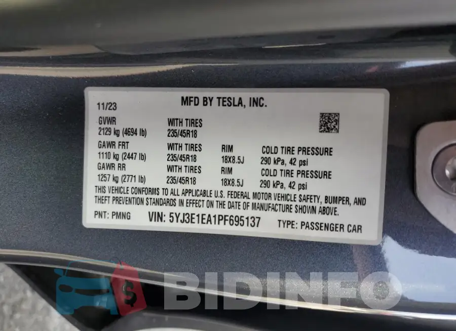 5YJ3E1EA1PF695137 Photo# 12