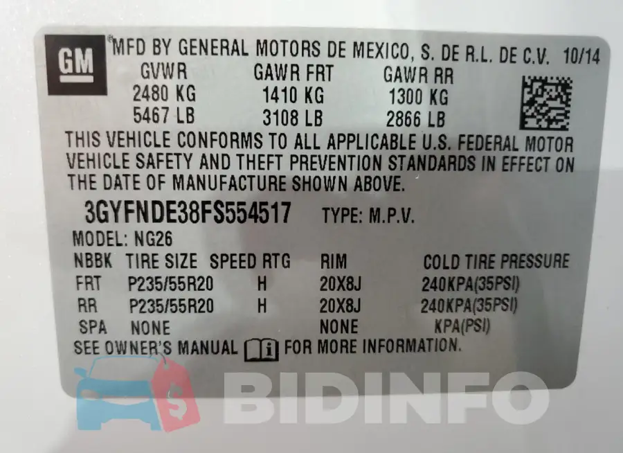 3GYFNDE38FS554517 Photo# 13