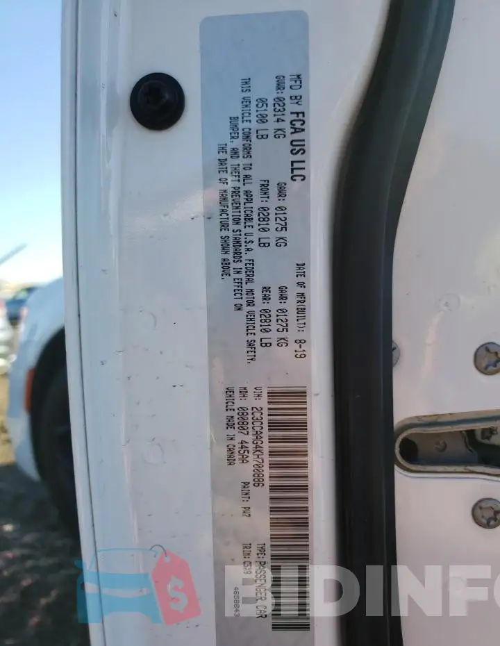 2C3CCAAG4KH700886 Photo# 13