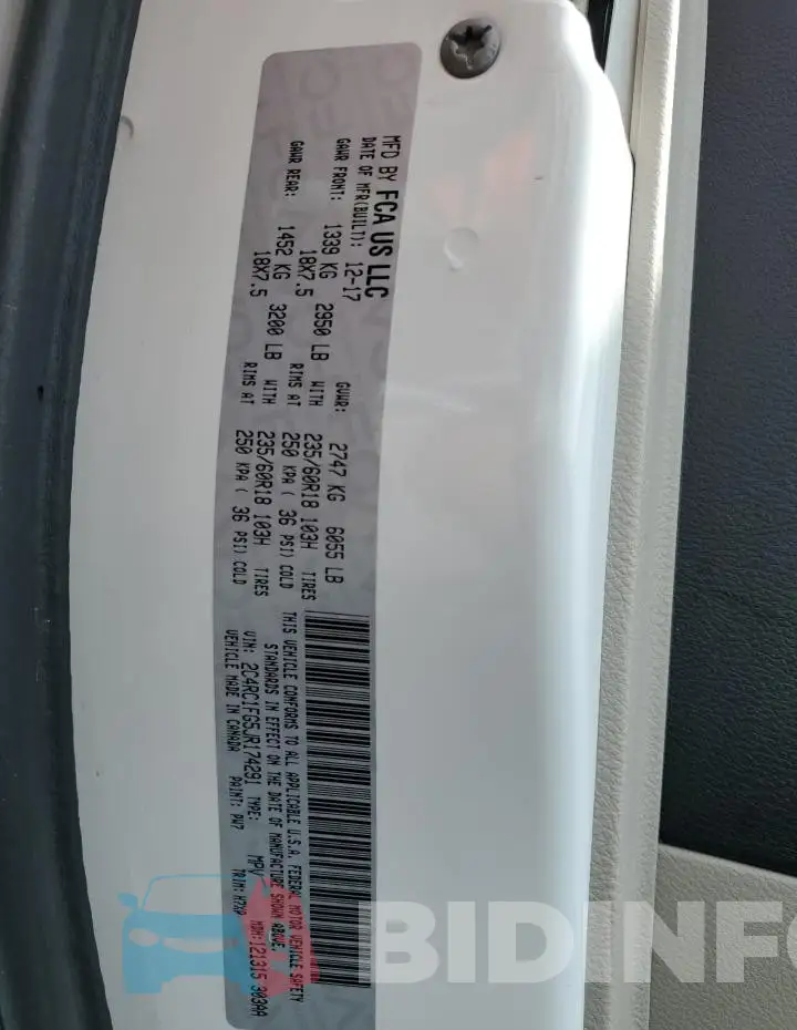 2C4RC1FG5JR174291 Photo# 13