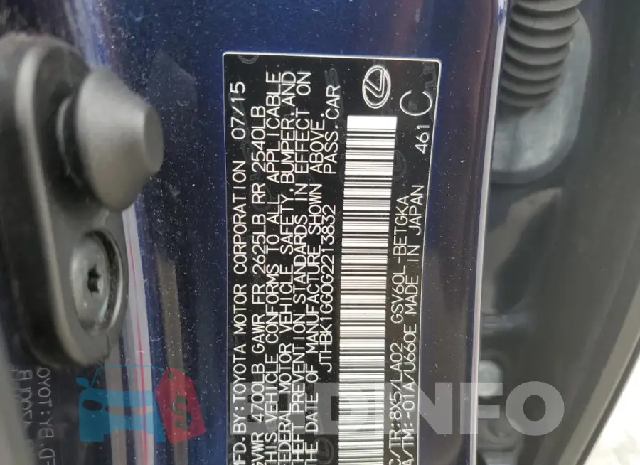 JTHBK1GG0G2213832 Photo# 12