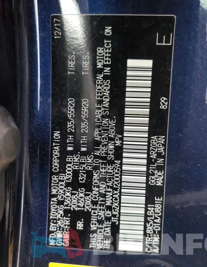 JTJGZKCAXJ2000594 Photo# 13