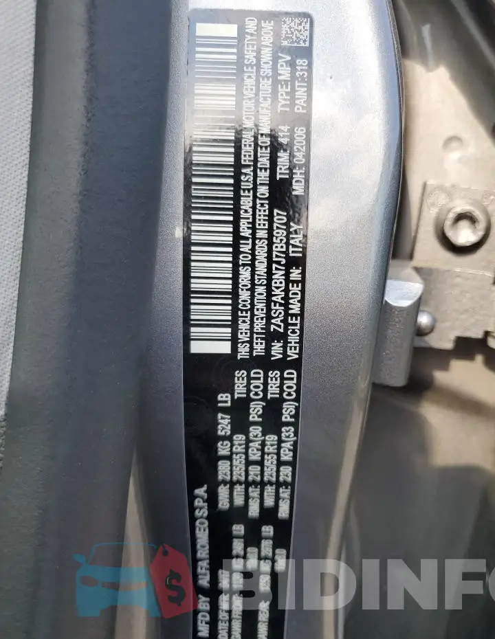 ZASFAKBN7J7B59707 Photo# 12