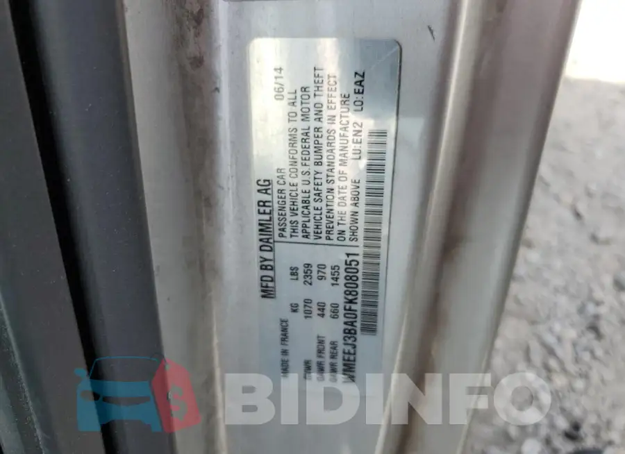 WMEEJ3BA0FK808051 Photo# 12